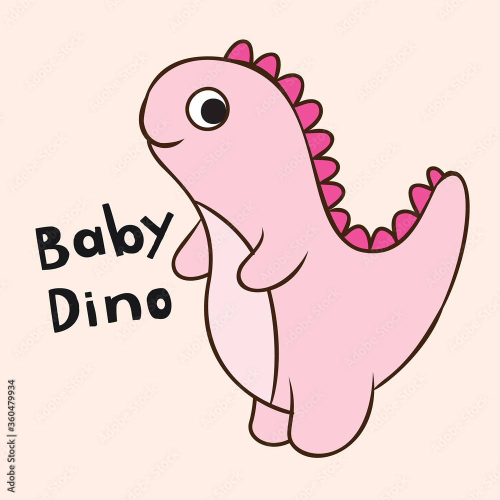 Cute baby dino cartoon character for t shirt Cute baby dino cartoon character for t shirt