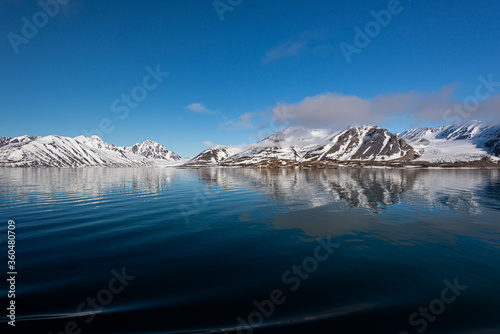 Arctic mountain view  Svalbard  Northern Norway