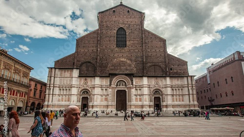 Time lapse of the view of San petronio church in Bologna, Italy photo