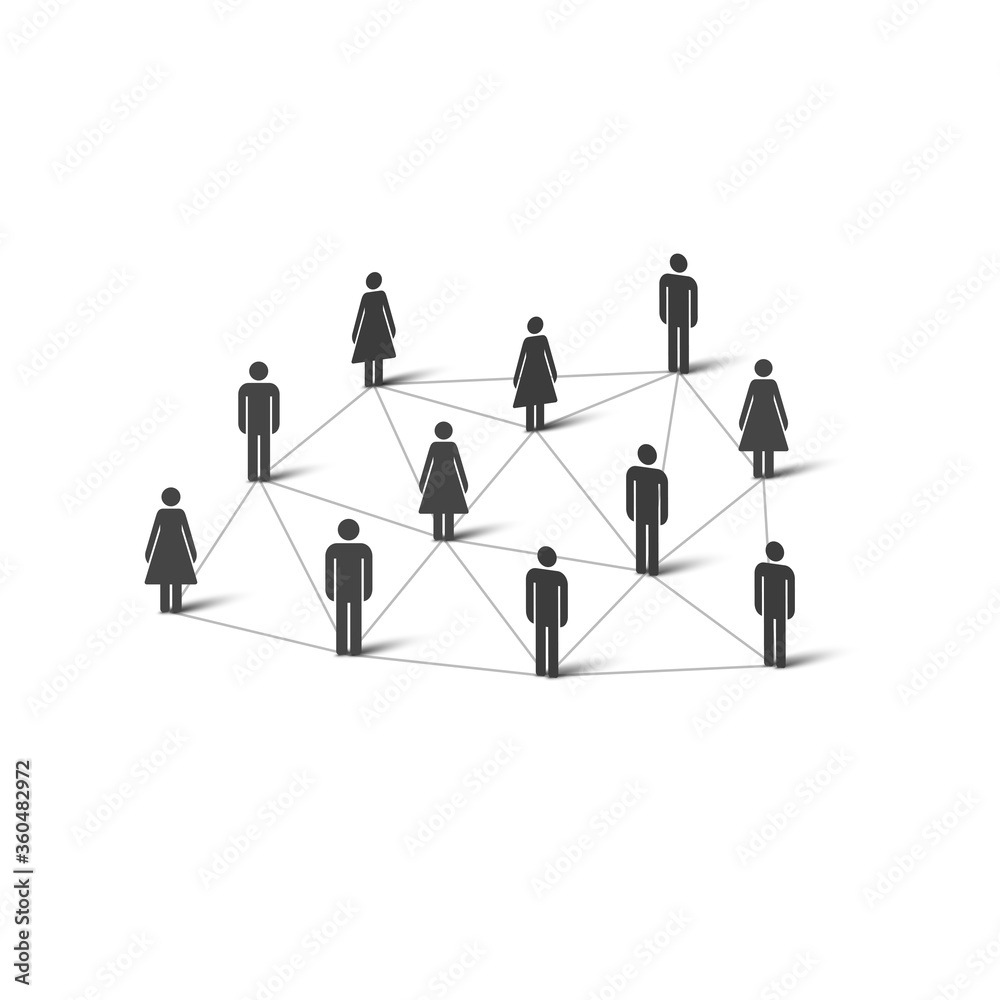 Social network people simple icons. Vector illustration