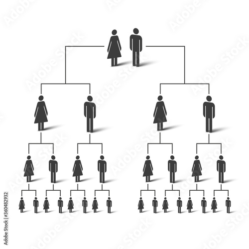 Genealogical tree. People simple icons. Vector illustration
