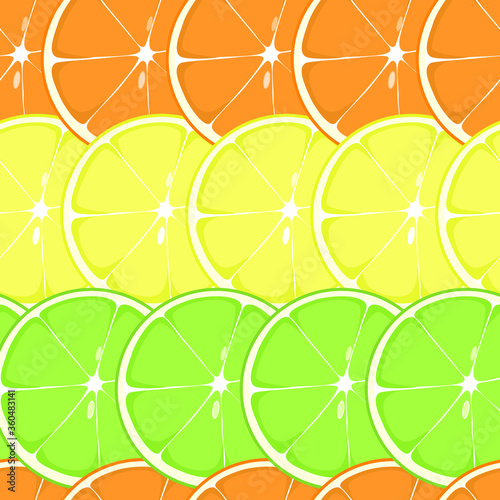 Seamless pattern. Juicy citrus fruits. Pattern with fruit. Summer pattern. Vector illustration