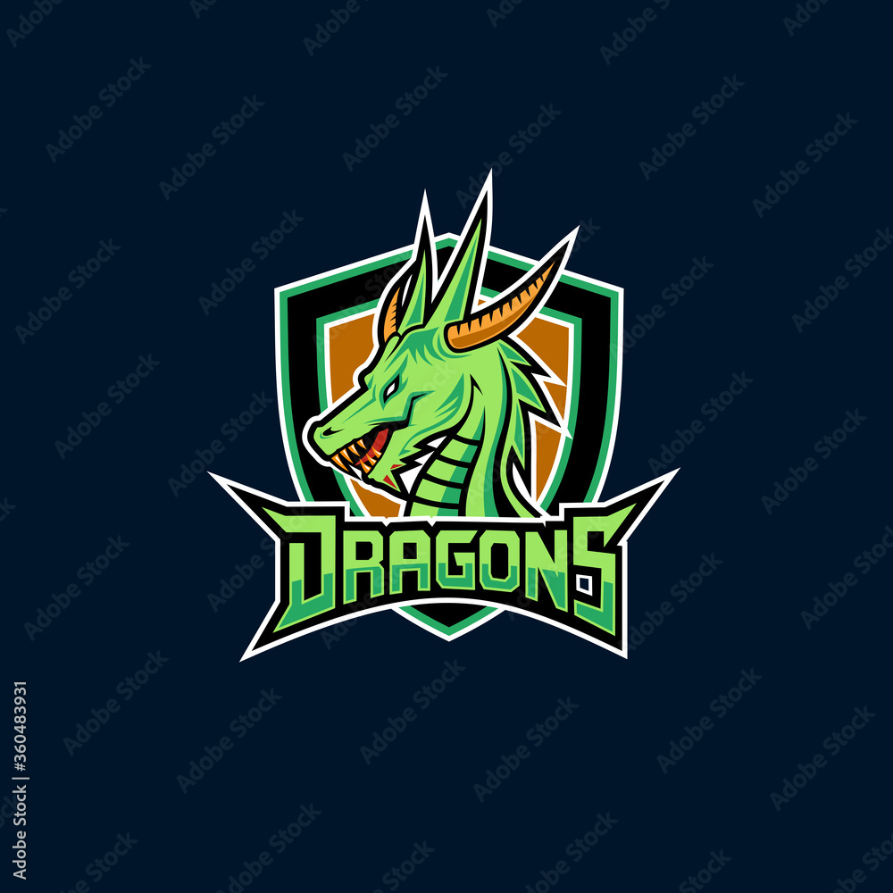 Dragon esports mascot logo vector