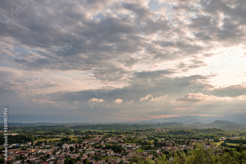 Stormy sunset in the italian countryside