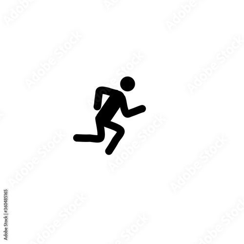 stick man doing sports running isolated on white background