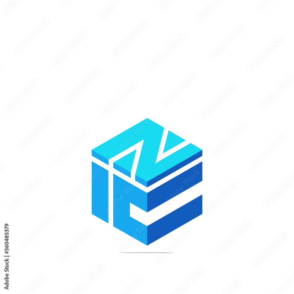 Cube letter i c z logo design template Stock Vector | Adobe Stock