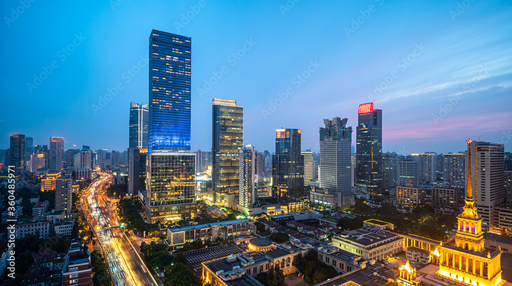 Fototapeta premium city skyline in shanghai china