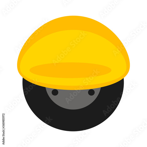 Flat vector illustration of a yellow electric unicycle isolated on a white background. Modern eco transport.