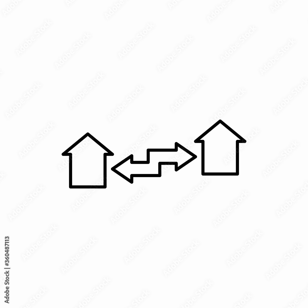 Outline exchange home icon.Exchange home vector illustration. Symbol for web and mobile Outline exchange home icon.Exchange home vector illustration. Symbol for web and mobile