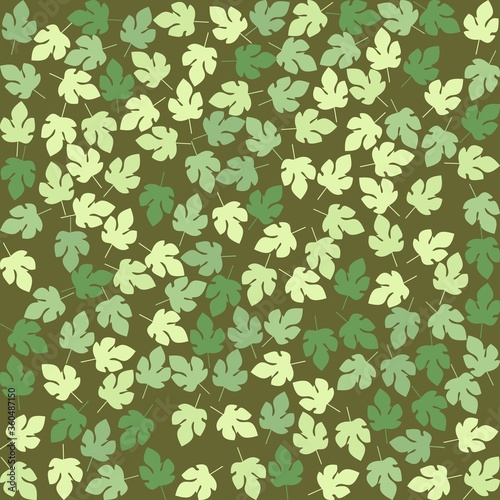 Seamless Pattern simple green leaf motif