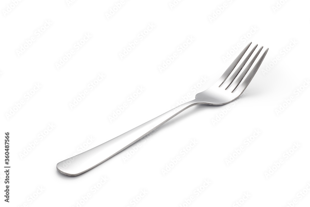 Stainless steel fork isolated on white background