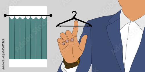 shopping, fitting room, hanger flat icon