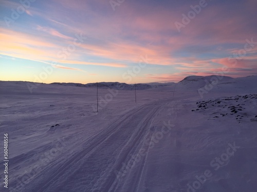 Snowmobile track close to Alta