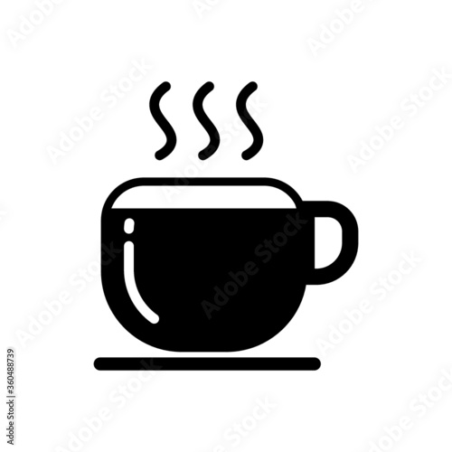 Icono de taza de caf  . Ilustraci  n vectorial. sobre fondo blanco. Perfecto para imprimir en camisetas  afiches  murales de pared  tazas  gafas  tumbonas  pancartas  rollos y cualquier otro material de