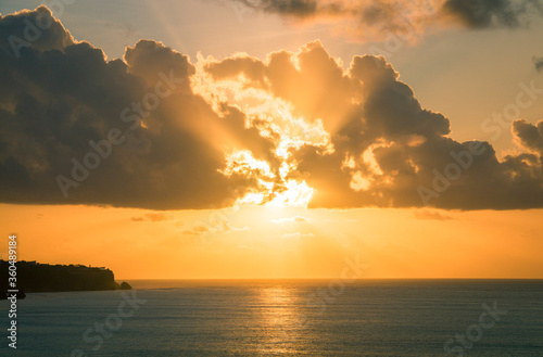 Ocean sunset near the island of Bali