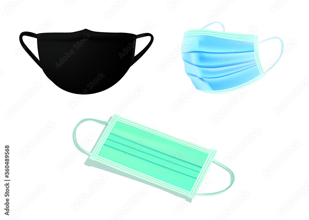 Medical face mask on a white background. Medical face mask on a white background.