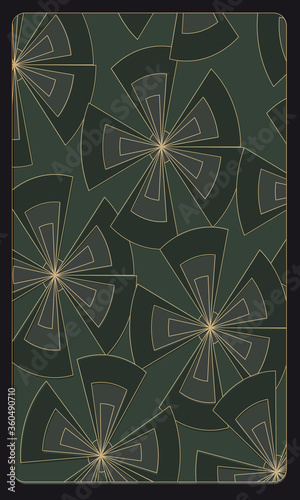 Tarot cards - back design.  Abstract Swamp Lilies
