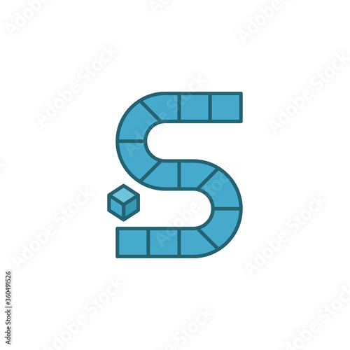 Pathway board game icon symbol isolated on white background