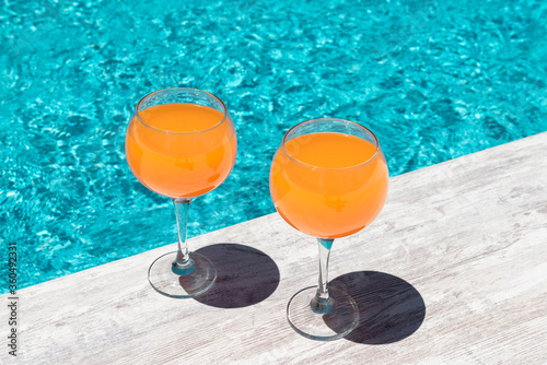 orange juice by the pool
