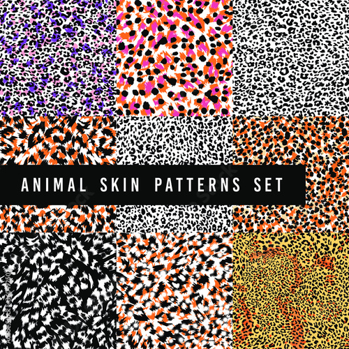 set of animal print vector patterns