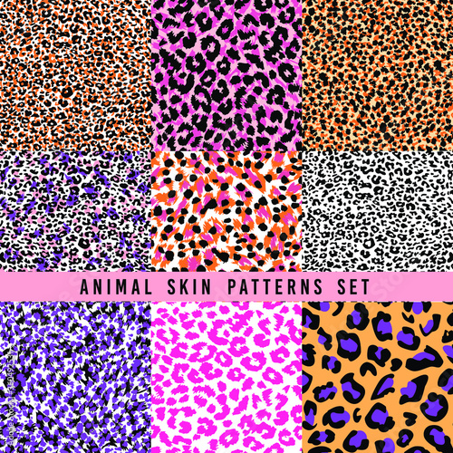 set of animal print vector patterns
