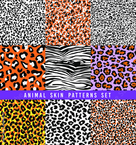set of animal print vector patterns