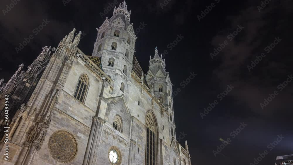 St. Stephen's Cathedral Night Timelapse Hyperlapse (Stephansdom ...