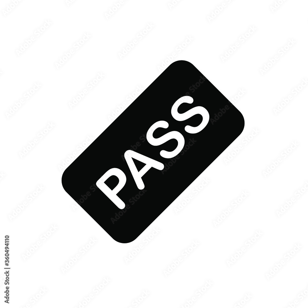 Pass icon. flat illustration of pass vector icon for web. EPS 10 Pass icon. flat illustration of pass vector icon for web. EPS 10