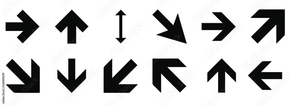 Set of black vector arrows. Arrow icons. EPS 10 Set of black vector arrows. Arrow icons. EPS 10