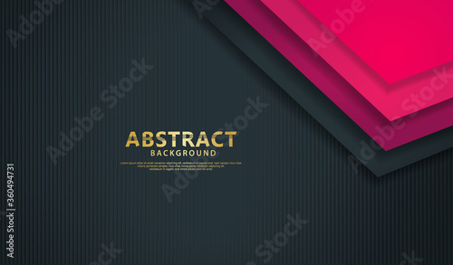 Overlap layers background with dark pink and gray background vector overlap layer on dark space for background design.