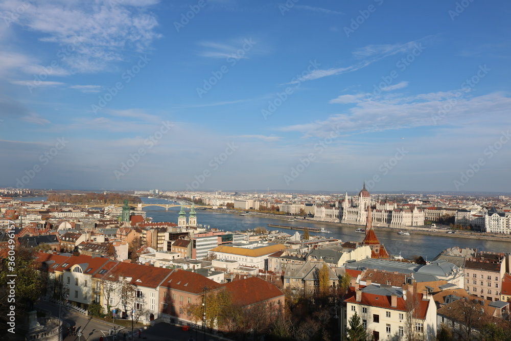 Obraz premium view of Budapest with Danube river, Hungary
