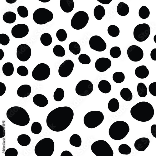 Dark Black vector seamless cover with circles. Modern abstract illustration with colorful water drops. Pattern for trendy fabric, wallpapers. - Vector EPS 10