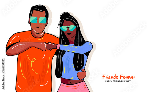 Best friends forever vector background. Happy friendship day