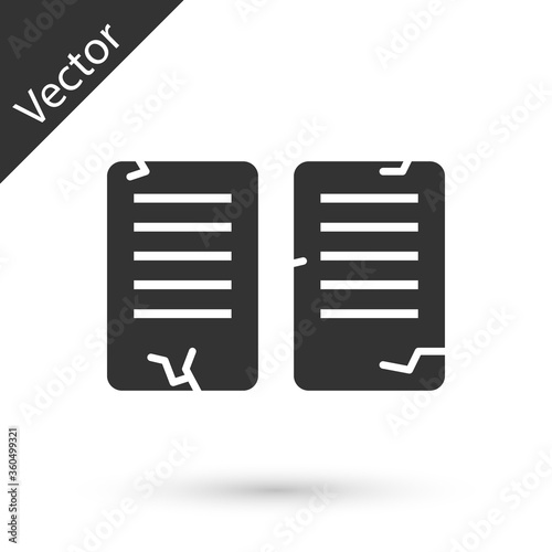 Grey The commandments icon isolated on white background. Gods law concept. Vector Illustration.