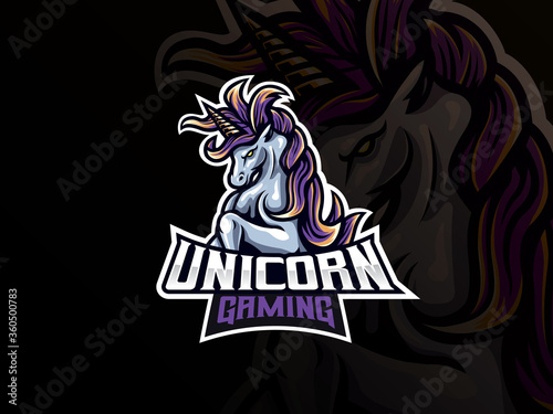 Unicorn mascot sport logo design