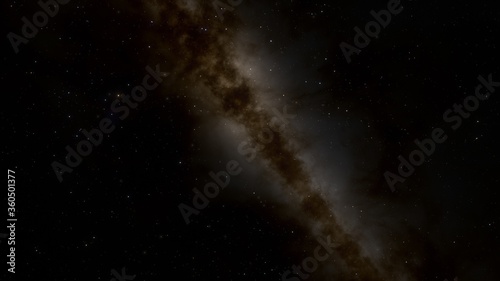 Cosmic landscape, beautiful science fiction wallpaper with endless deep space. 3D render