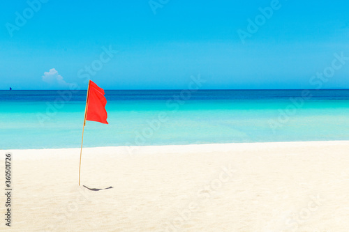 Beautiful landscape of tropical beach on Boracay island under lockdoun  Philippines.