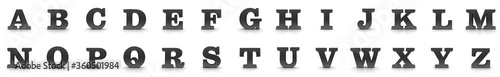 alphabet 3d letters black signs capital letters A B C D E F G H I J K L M N O P Q R S T U V W X Y Z