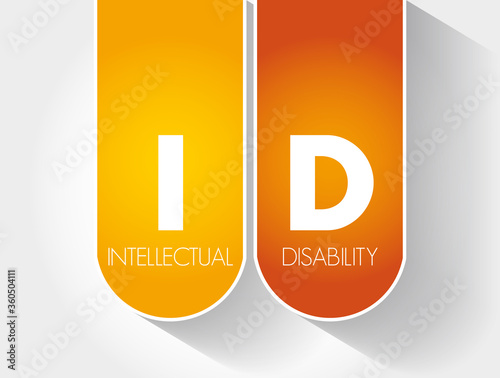 ID - Intellectual Disability acronym, medical concept background