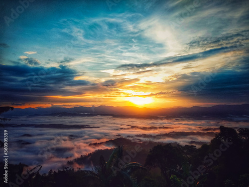 Beautiful sunrise in the mountains © Nishad images