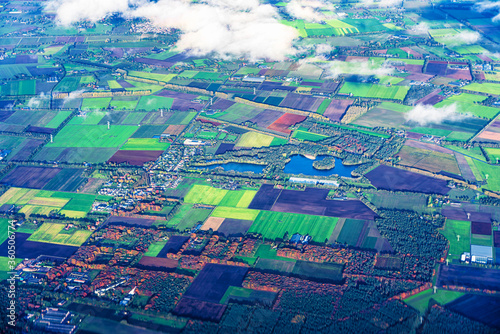 Top view from a landing plane in Eindhoven, Netherlands photo