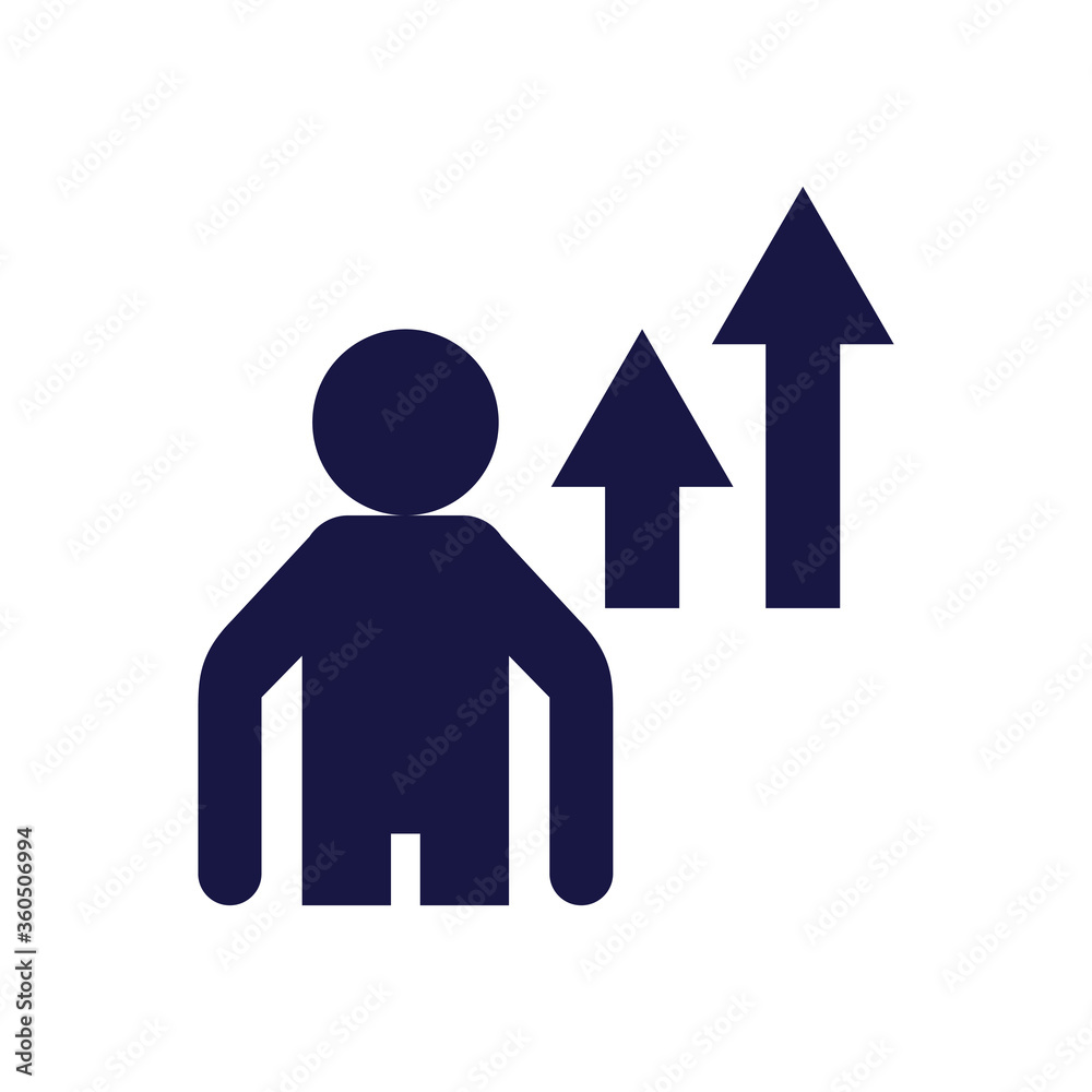 human figure avatar with arrows silhouette style icon human figure avatar with arrows silhouette style icon