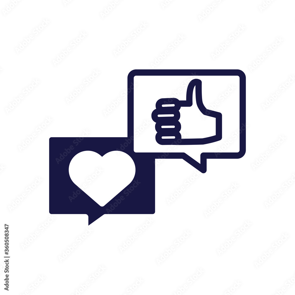 speech bubbles message with social media silhouette style speech bubbles message with social media silhouette style