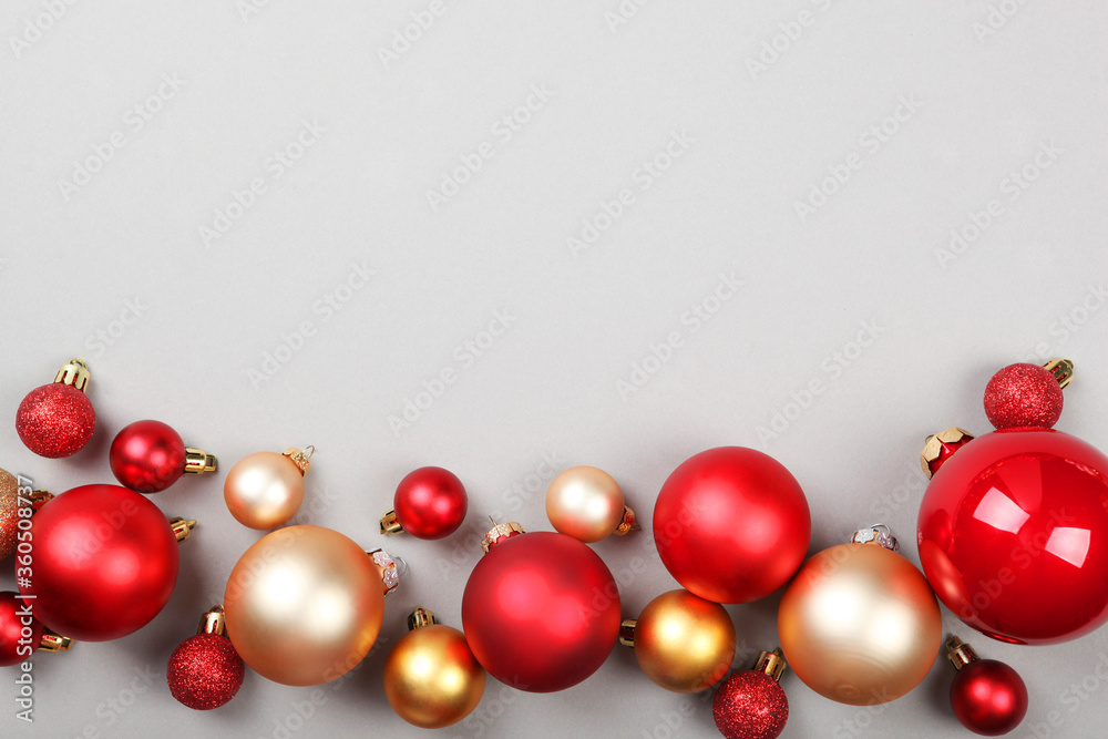 Decorative Christmas balls top view. Place to insert text.
Decorative Christmas balls top view. Place to insert text.