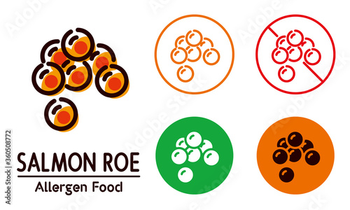 Salmon roe icon / food allergy, allergen