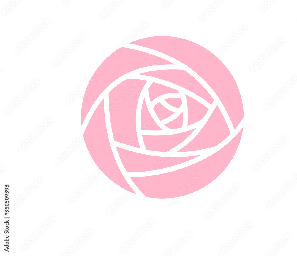 Abstract rose logo, vector illustration on white Abstract rose logo, vector illustration on white