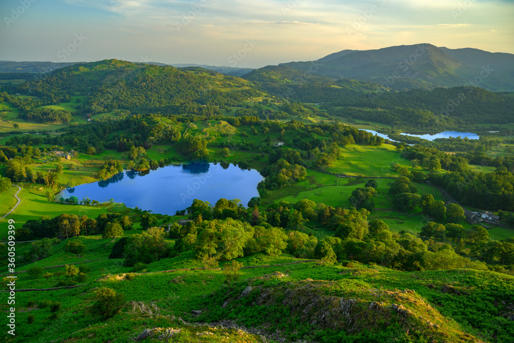 Loughrigg Tarn and Elterwater in Summer