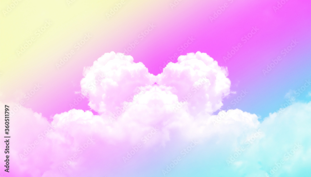Gradient, soft colors with white clouds