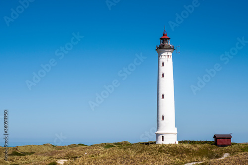Lyngvig Fyr - ein Leuchtturm an der d  nischen Nordseek  ste bei Hvide Sande