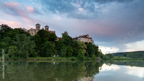 Benedictine abbey on a rocky cliff above the Vistula river in Tyniec near Cracow. Church of st. Peter and St. Paul. The oldest of existing monasteries in Poland